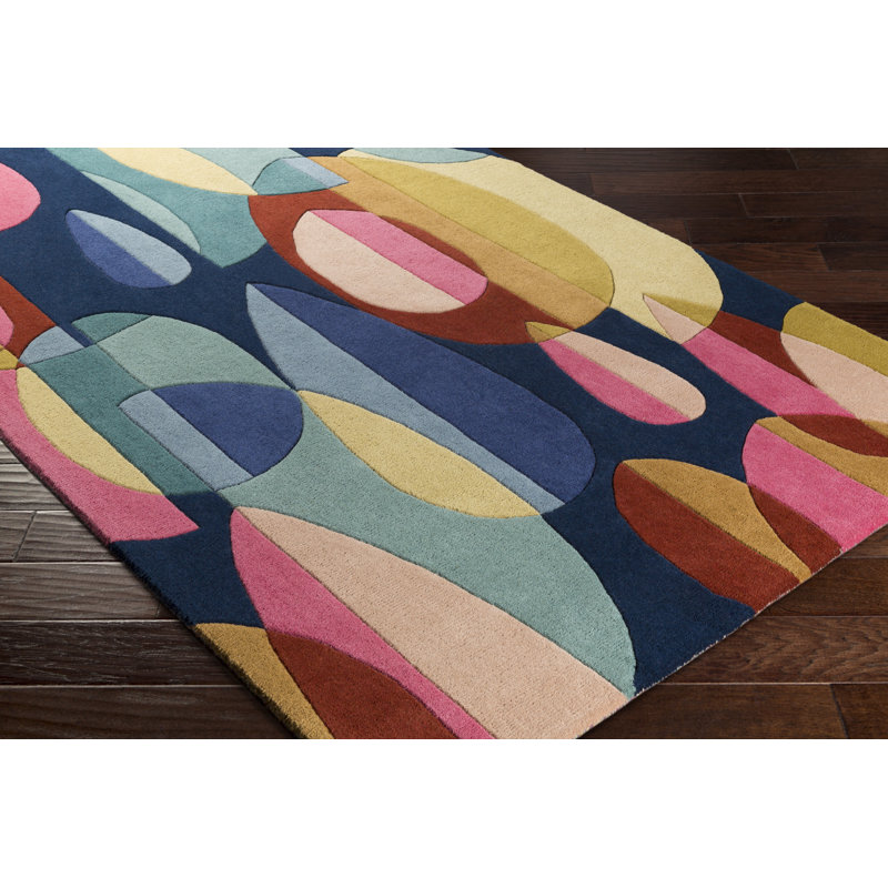 Ebern Designs Dewald HandTufted Blue/Beige Area Rug & Reviews Wayfair